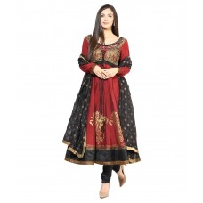 Shakumbhari Maroon Silk Stitched Suit