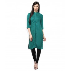 W Green Viscose Straight Kurti