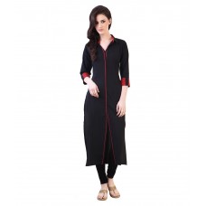 Libas Black Georgette Straight Kurti