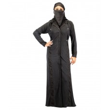 Hawai Black Rayon Stitched Burqas With Hijab