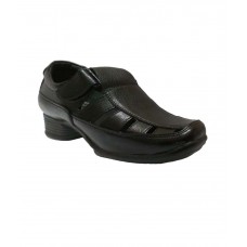Bata Black Leather Stylish Sandals For Men