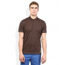 United Colors of Benetton Brown Solid Polo T Shirt