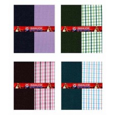 Gwalior Suiting And Shirting Poly Blend Unstitched Shirts & Trousers - Set Of 8 (4 Pant And 4 Shirt)