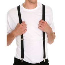 Civil Outfitters Black Polyester Slim Suspender