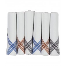 Peter England White Cotton Handkerchief (6 Pack ) for Men