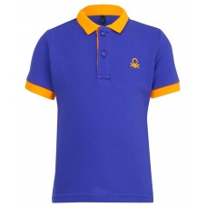 United Colors of Benetton Blue Solid Polo T-Shirt