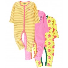Snuggles Multicolor Romper - Pack Of 3