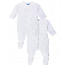 Snuggles White Cotton Sleepsuits (Pack of 2)