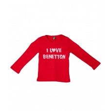 United Colors of Benetton Red Cotton Long Sleeve T-Shirt