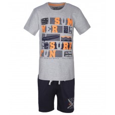 Gini & Jony Gray Printed T-Shirt With Shorts