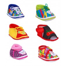 Brats N Angels Multicolour Baby Shoes - Pack of 6