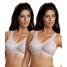 Eves Beauty Multi Color Cotton Non-Padded Bra Pack of 2