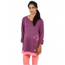 Kriti Western Maternity Purple Cotton Tops