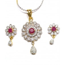 Trishul Gold Plated Traditional Designer American Diamond Pendant With Chain Trishul Gold Plated Traditional Designer American Diamond Pendant With Chain