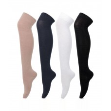 Bonjour Knee High Cotton Stockings For Girls - Pack of 4